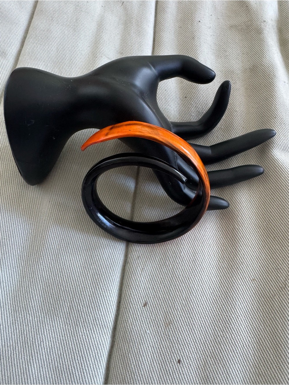 Vintage Black and orange overlap bracelet